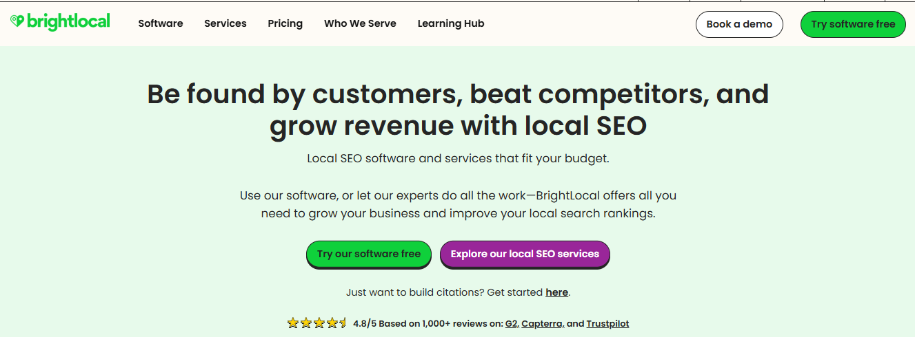 BrightLocal's Webpage