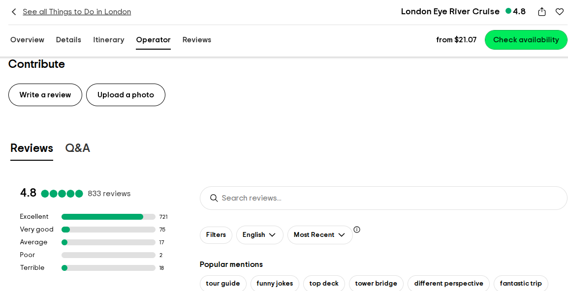 London Eye River Cruise Citations on TripAdvisor