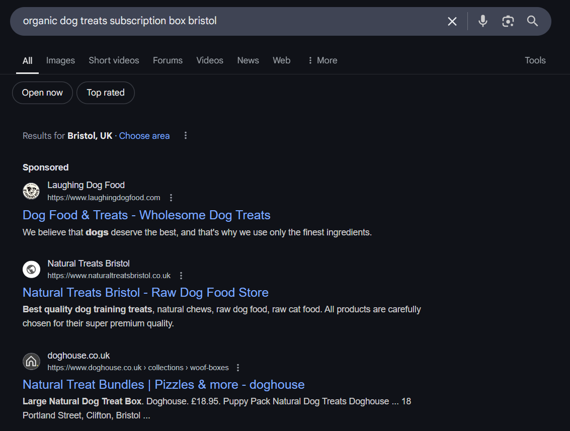 An Example of a Long-Tail Keyword