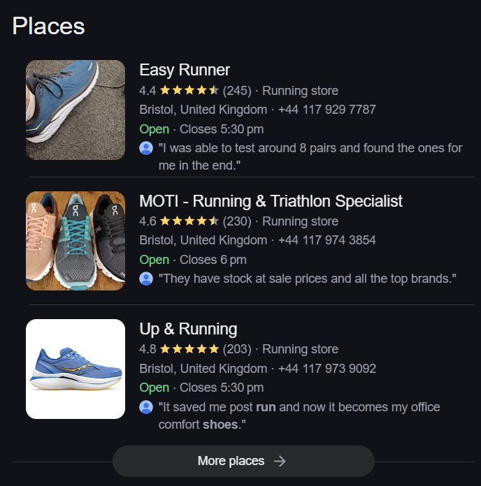 Product Reviews Appearing in SERPs