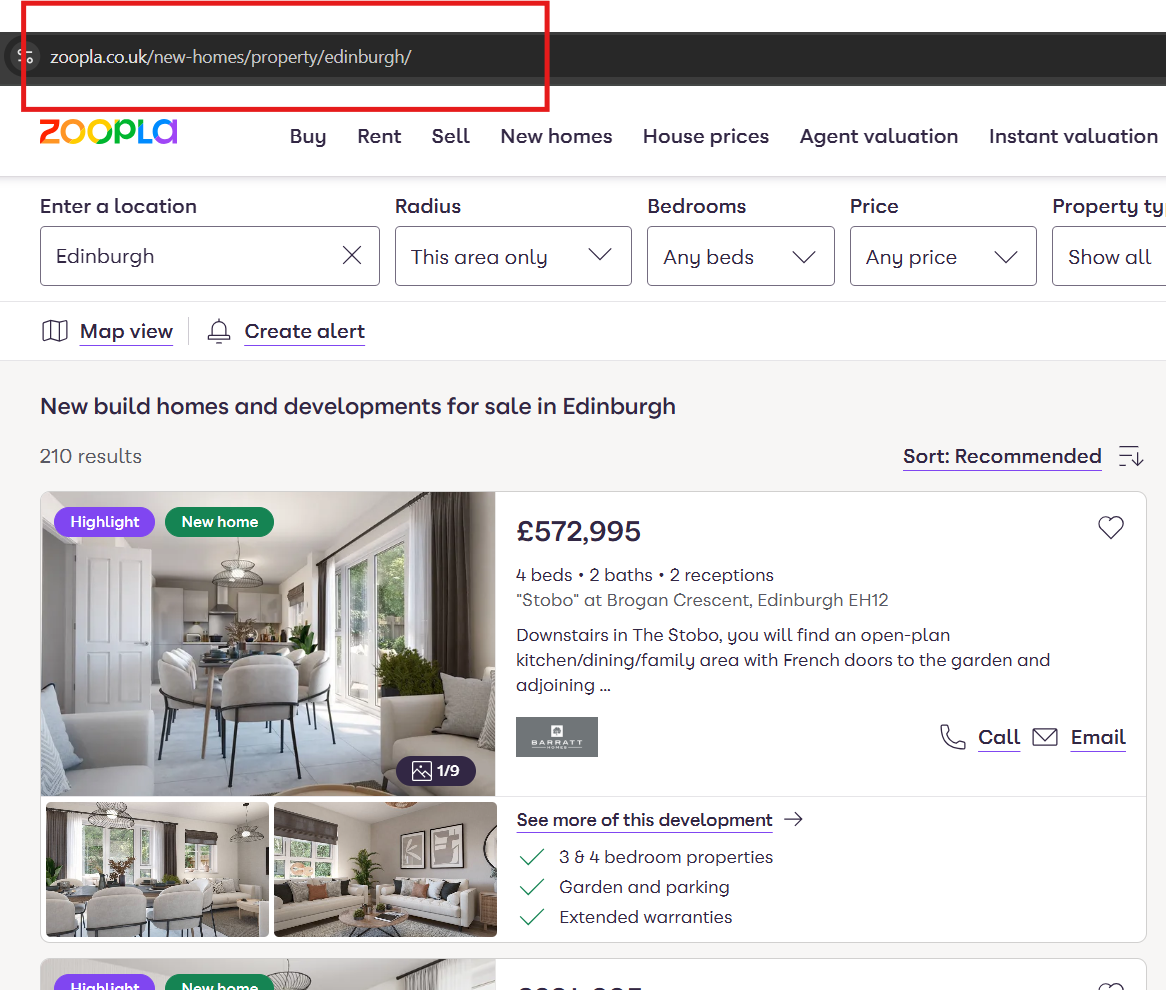 Zoopla's Hyperlocalized Page