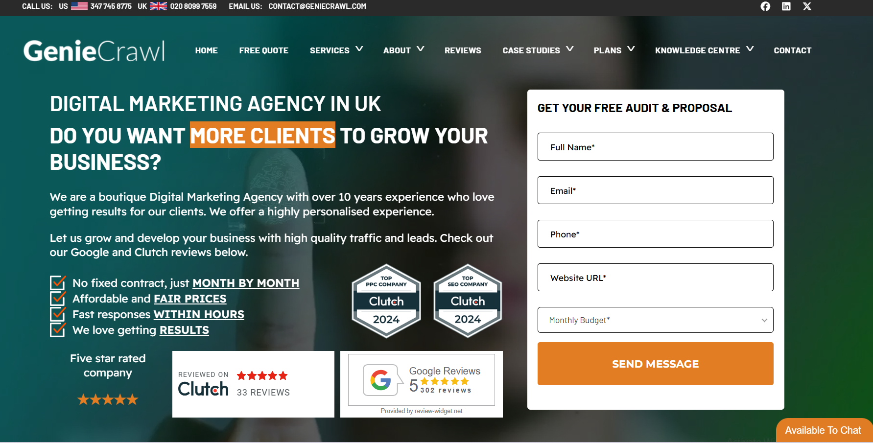 Genie Crawl's Webpage