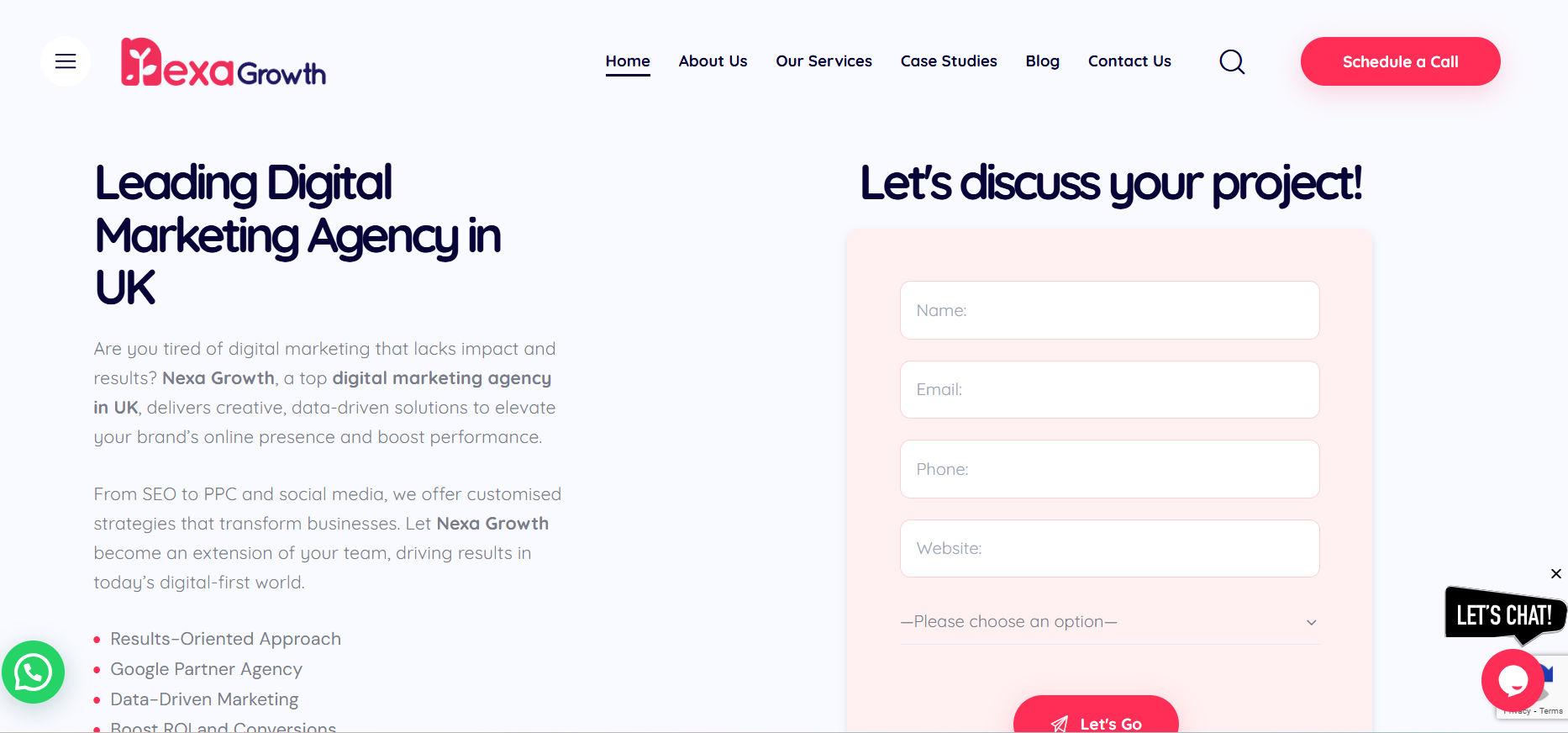 Nexa Growth's Webpage